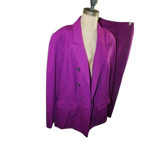 Lane Bryant Size 20-26W Plus Size Fushia Knit 2 Piece Suit NWT $160 - Picture 3 of 5